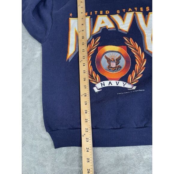 Vintage 1995 United States Navy Pullover Sweatshirt Men's Size Small Blue - Picture 9 of 9